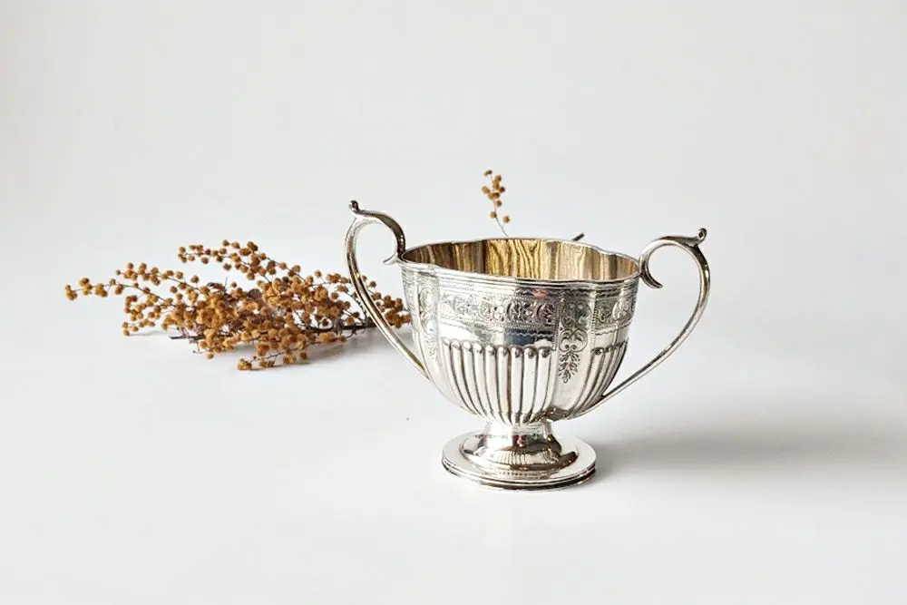 アンティークシュガーボウル W&H ウォーカーアンドホール社製/アンティーク食器
