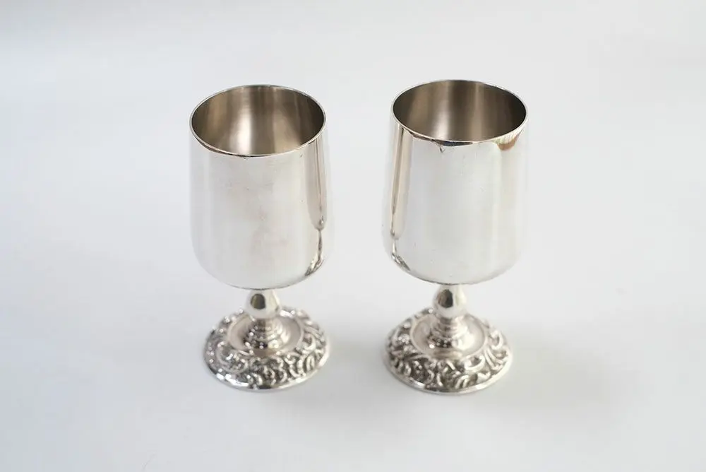 ヴィンテージ シルバープレートワインゴブレット 2点セット　イギリス製シルバーカップ 200ml2