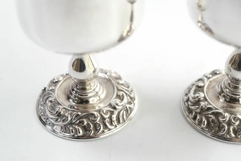 ヴィンテージ シルバープレートワインゴブレット 2点セット　イギリス製シルバーカップ 200ml3