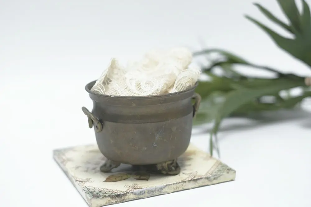 アンティーク 小さな足つき卓上プランター イギリス 銅製 コッパー アンティーク雑貨