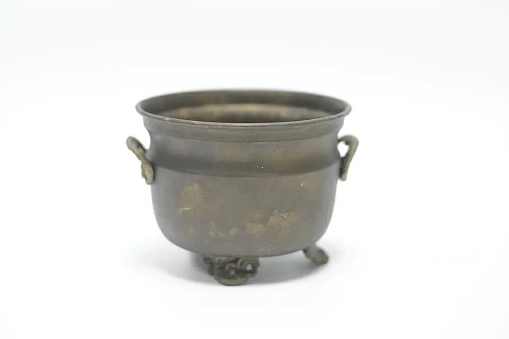 アンティーク 小さな足つき卓上プランター イギリス 銅製 コッパー アンティーク雑貨2