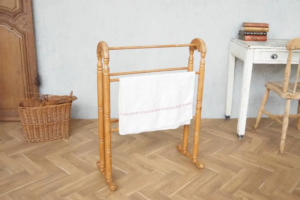 アンティーク パインタオルレール イギリス タオルハンガースタンド/アンティーク家具