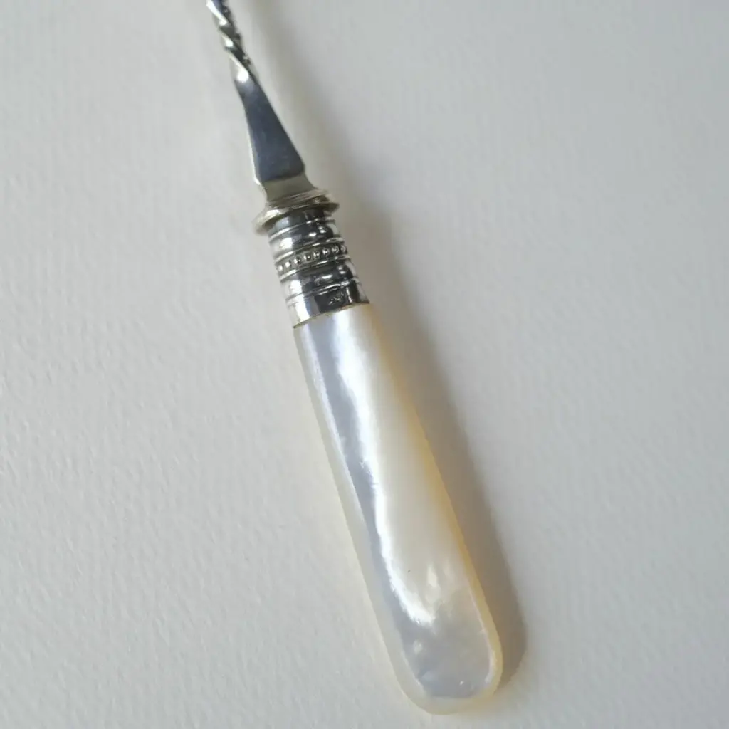 アンティーク マザーオブパール 装飾の美しいベリースプーン 白蝶貝2