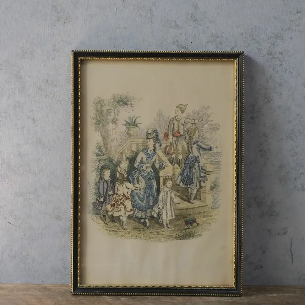 アンティークリトグラフピクチャー イギリスの小旅行を描いたクロモリトグラフ 石版画4