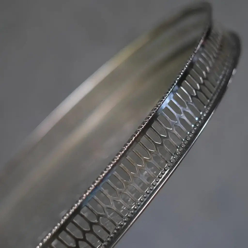 ヴィンテージ シルバープレートトレイ VINERS OF SHEFFIELD 楕円 トレー イギリス7