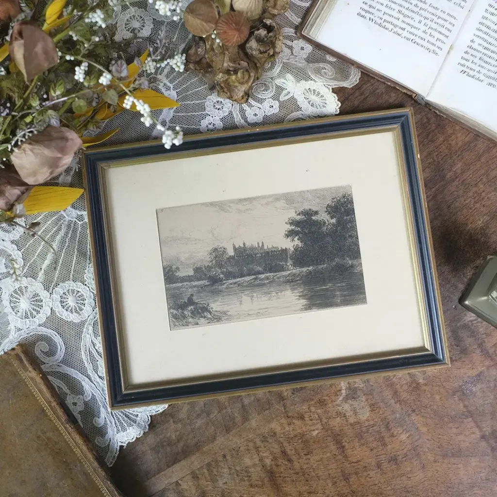 アンティーク リトグラフピクチャー イギリス 石版画 アンティーク雑貨