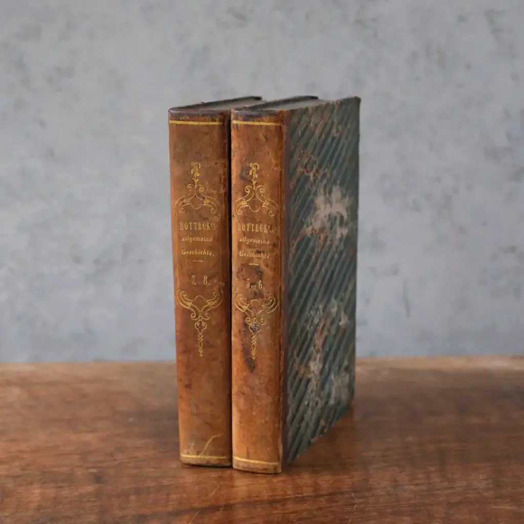 アンティークレザーブック 革張りの本 歴史書 ドイツ アンティーク雑貨