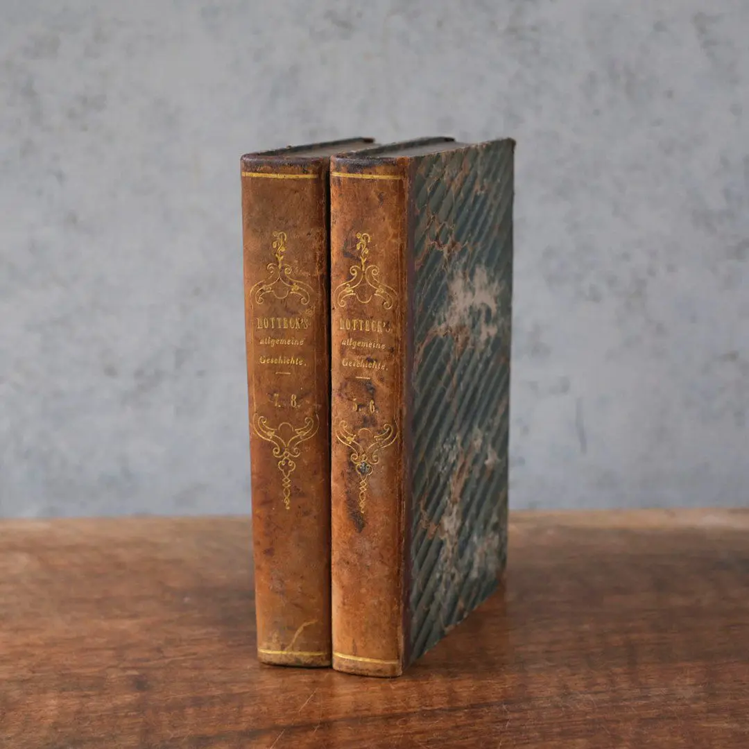 アンティークレザーブック 革張りの本 歴史書 ドイツ アンティーク雑貨