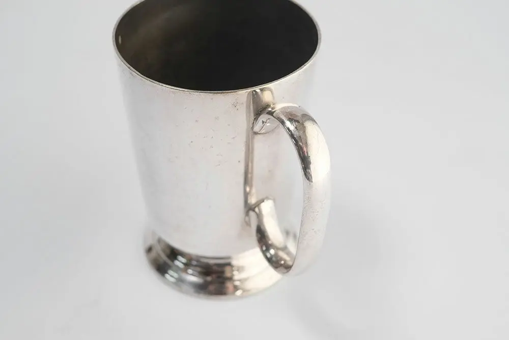 アンティーク シルバープレートビアカップ イギリス シンプルな形のタンカード3