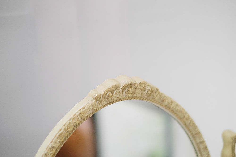 ヴィンテージ トリフォールドミラーB イギリス オーバル卓上3面鏡4