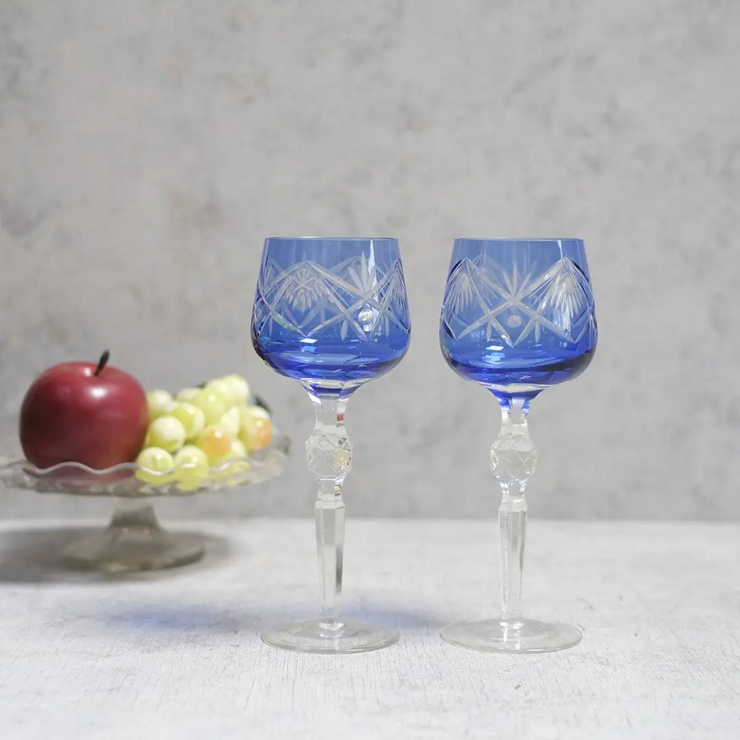 ヴィンテージ クリスタルワイングラス ミッドセンチュリー Nachtmannナハトマン/アンティーク食器