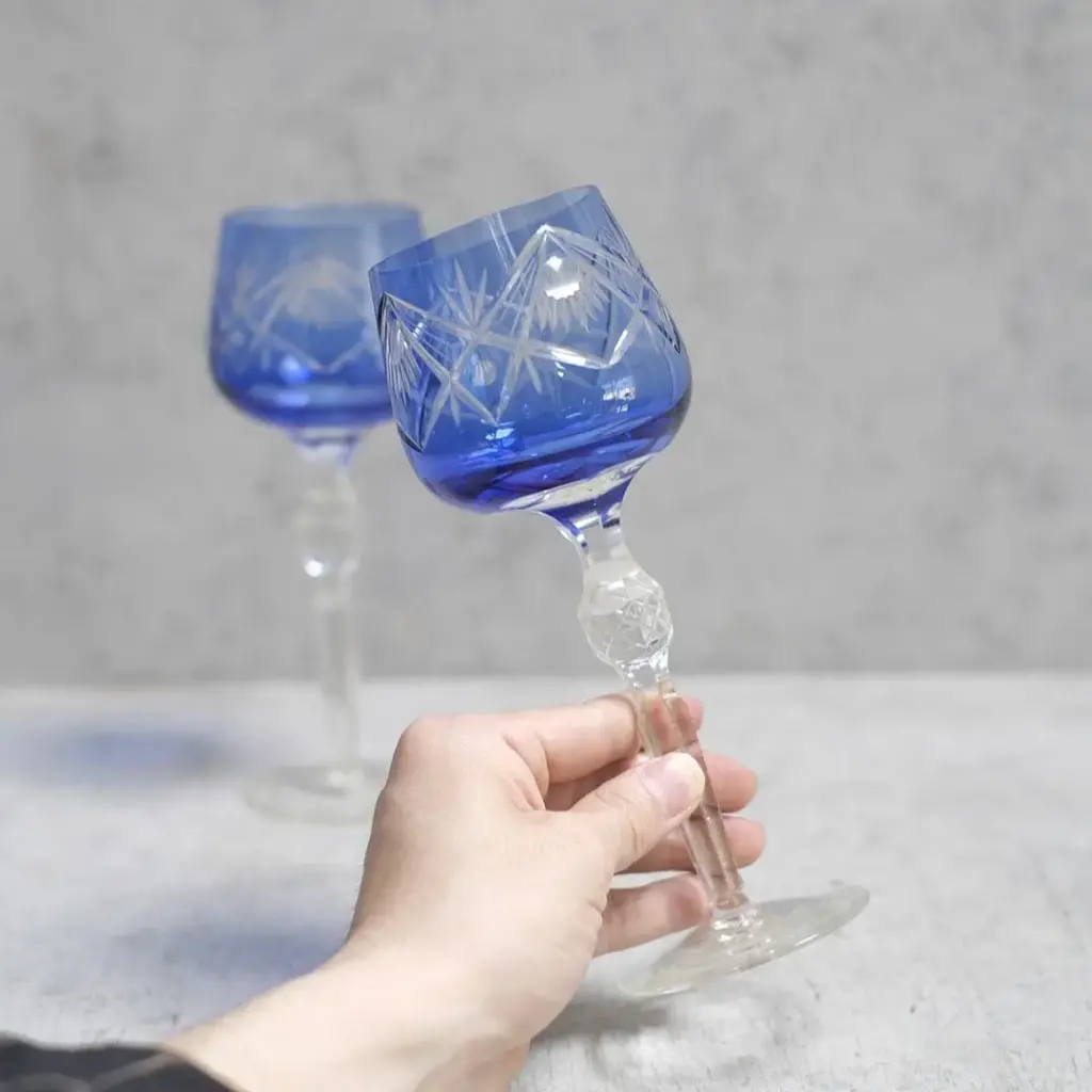 ヴィンテージ クリスタルワイングラス ミッドセンチュリー Nachtmannナハトマン/アンティーク食器2