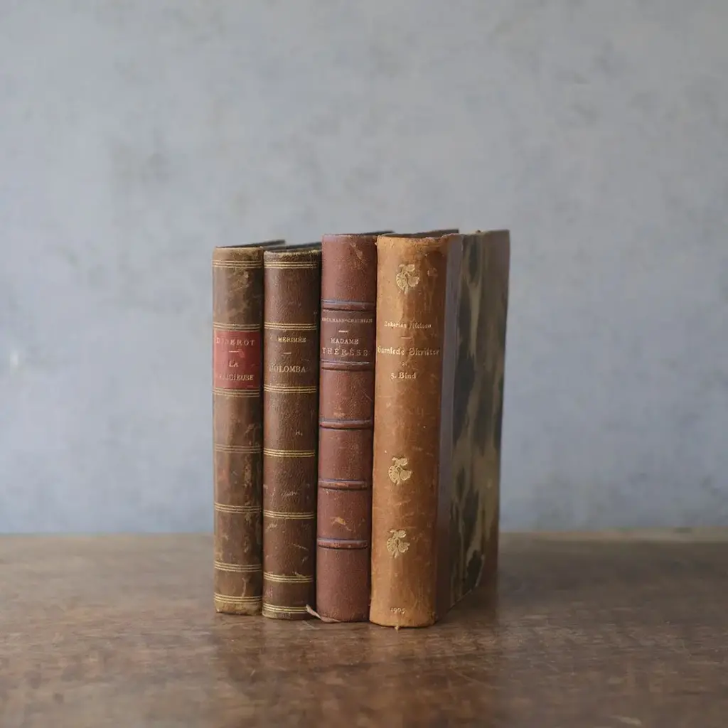 アンティークブックⅢ 革張りの古書 ヨーロッパ アンティーク雑貨