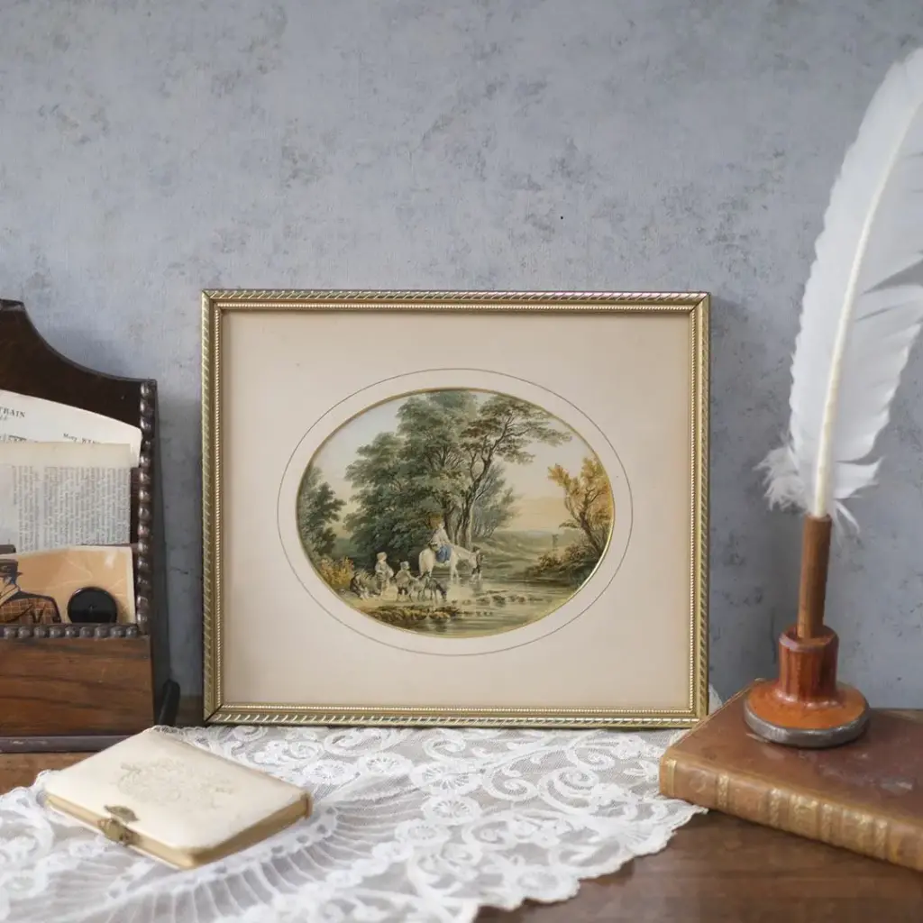 アンティーク リトグラフピクチャー 版画絵 イギリス