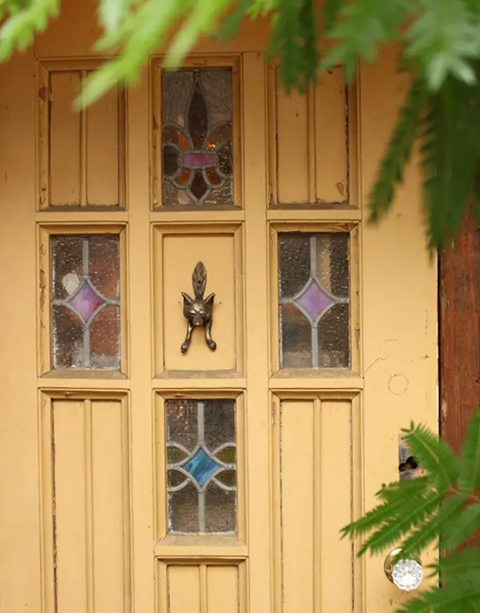 オールドブラス・キツネのドアノッカー インテリア雑貨