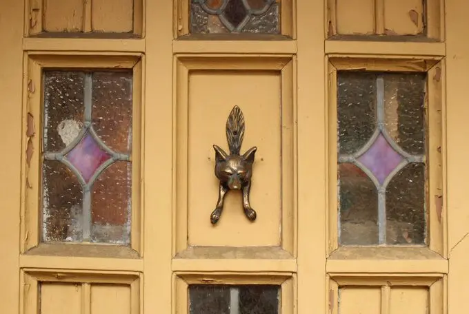 オールドブラス・キツネのドアノッカー インテリア雑貨1