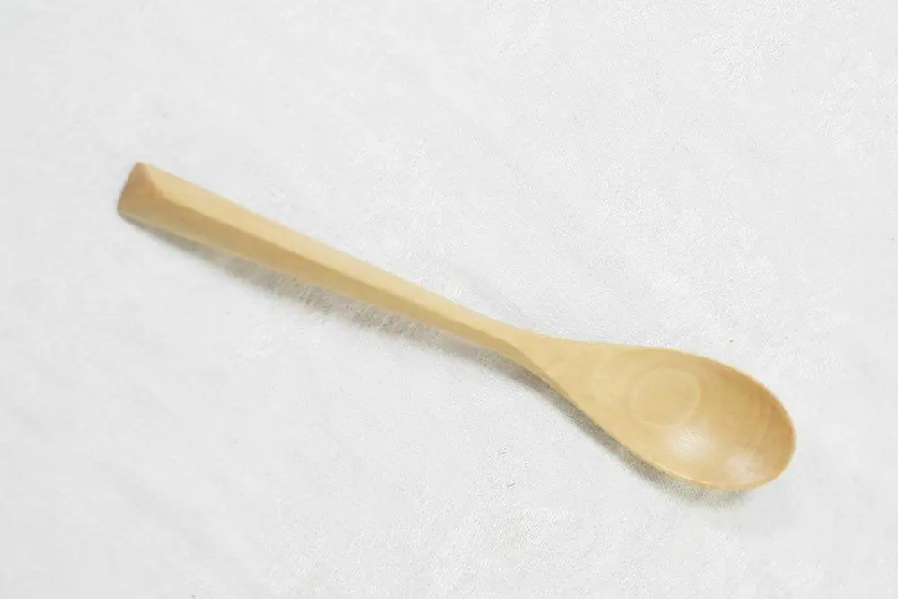 ツゲ材 三角柄スプーン ナチュラルな天然素材 軽くて丈夫3