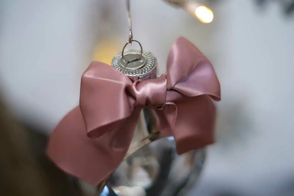 クリスマスオーナメント・ガラスドロップリボン インテリア雑貨1