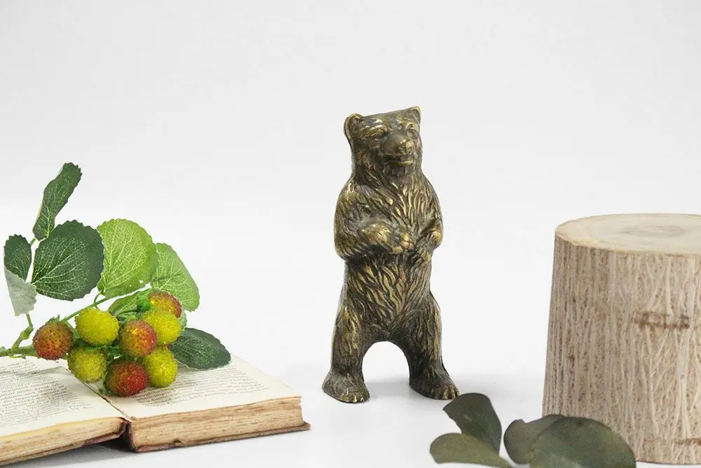 ヴィンテージ クマの貯金箱 イギリス オブジェにもなる真鍮製 熊