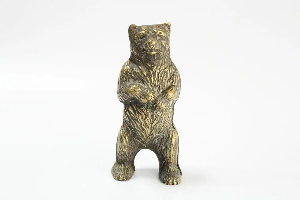 ヴィンテージ クマの貯金箱 イギリス オブジェにもなる真鍮製 熊2
