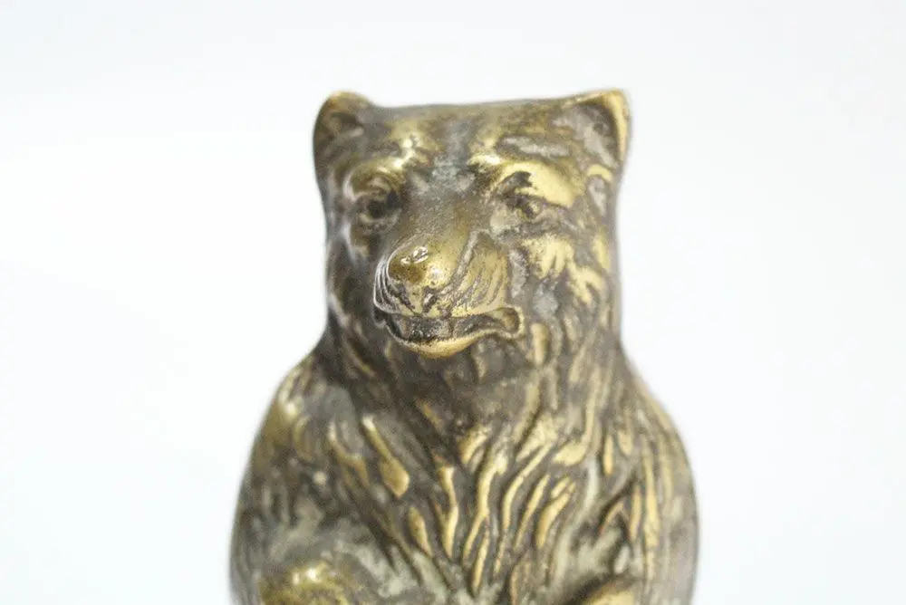 ヴィンテージ クマの貯金箱 イギリス オブジェにもなる真鍮製 熊4