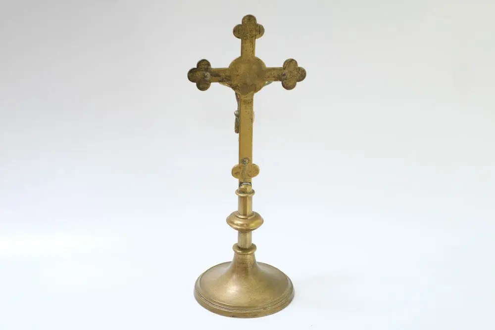 アンティーク十字架BRASS フランス 真鍮製宗教小物 アンティーク雑貨1