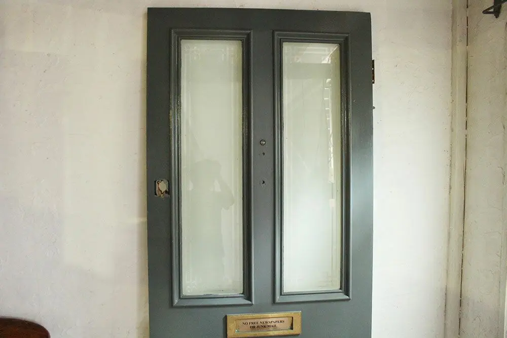 アンティークエントランスドア イギリス ガラスアクセント深緑色の玄関扉/アンティーク家具2