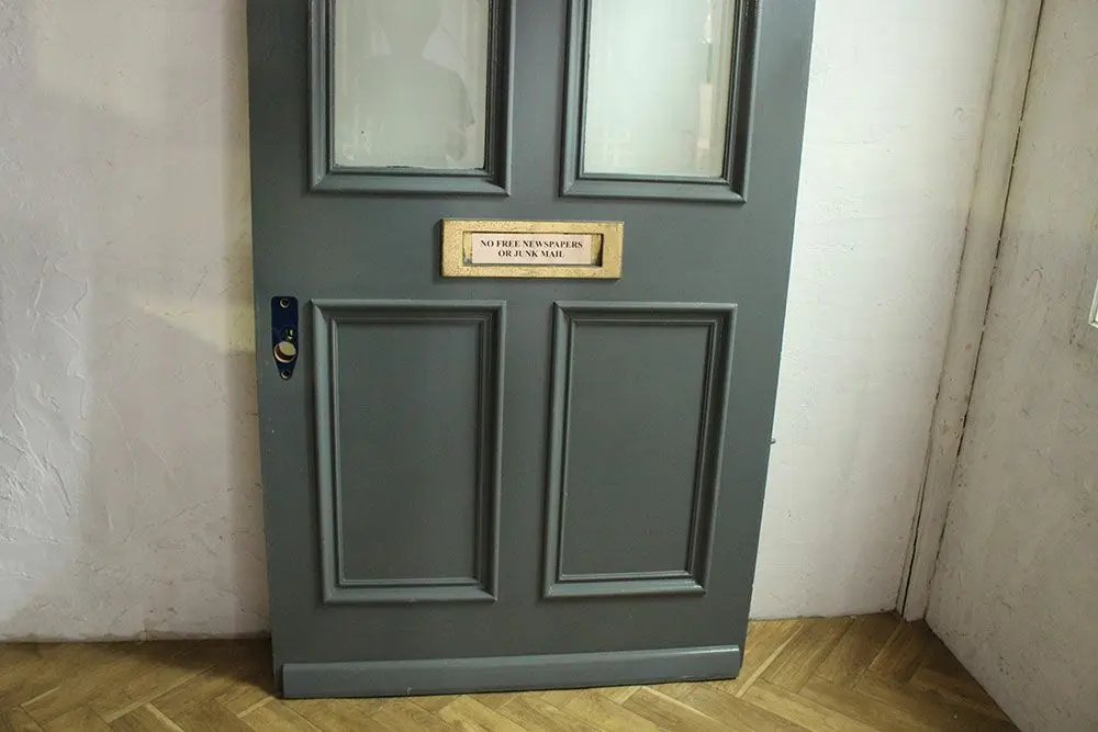 アンティークエントランスドア イギリス ガラスアクセント深緑色の玄関扉/アンティーク家具3