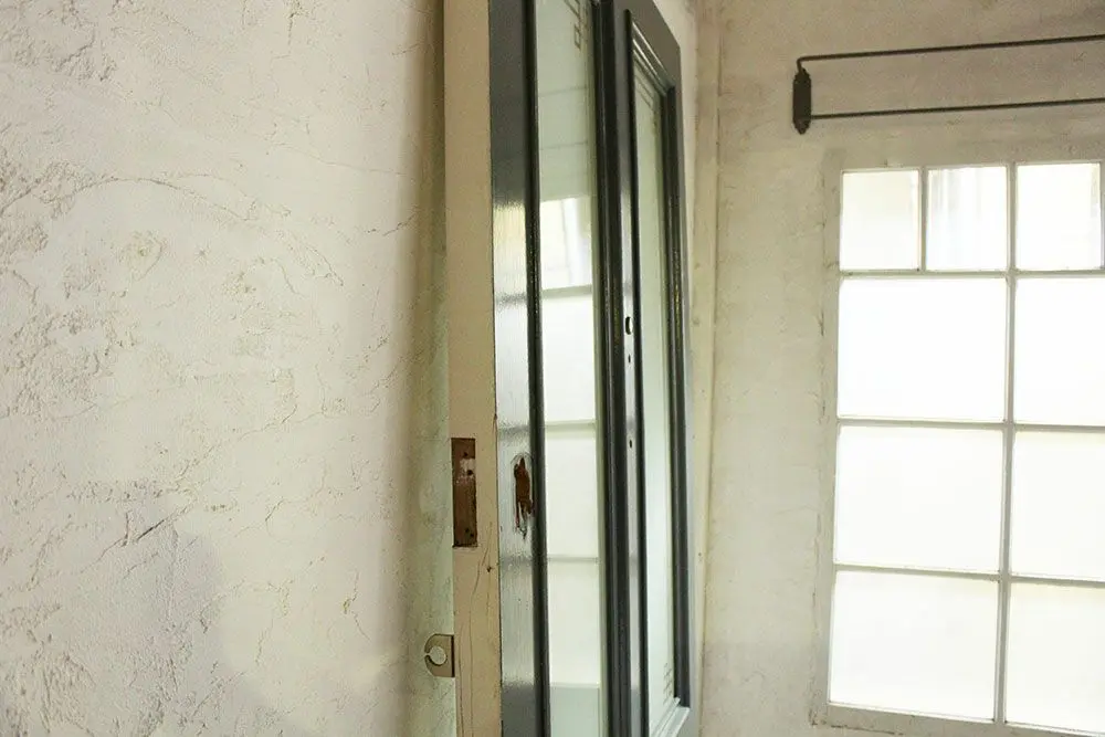 アンティークエントランスドア イギリス ガラスアクセント深緑色の玄関扉/アンティーク家具4