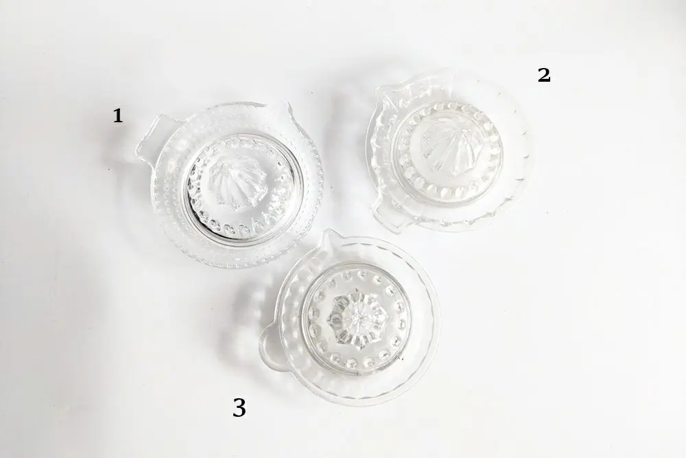 ヴィンテージ クリアガラスリーマ B フランス 古いガラスの果実絞り/アンティーク食器1