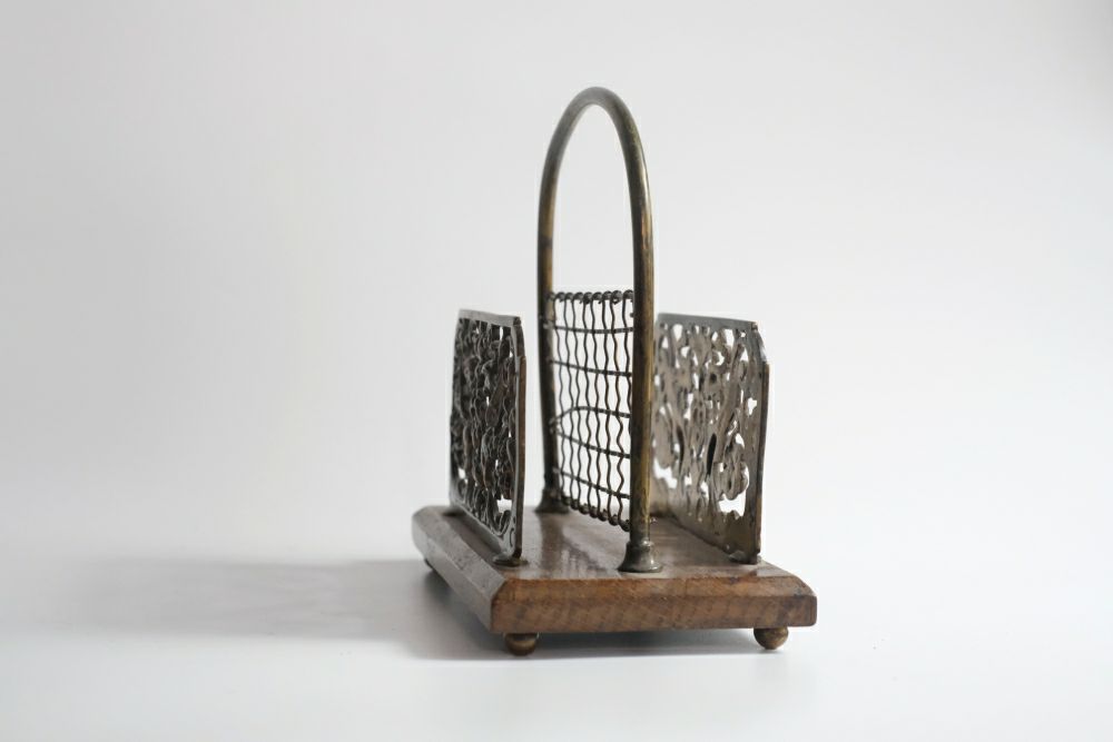 アンティーク レターラック ブラス ウッド ステーショナリー アンティーク雑貨6