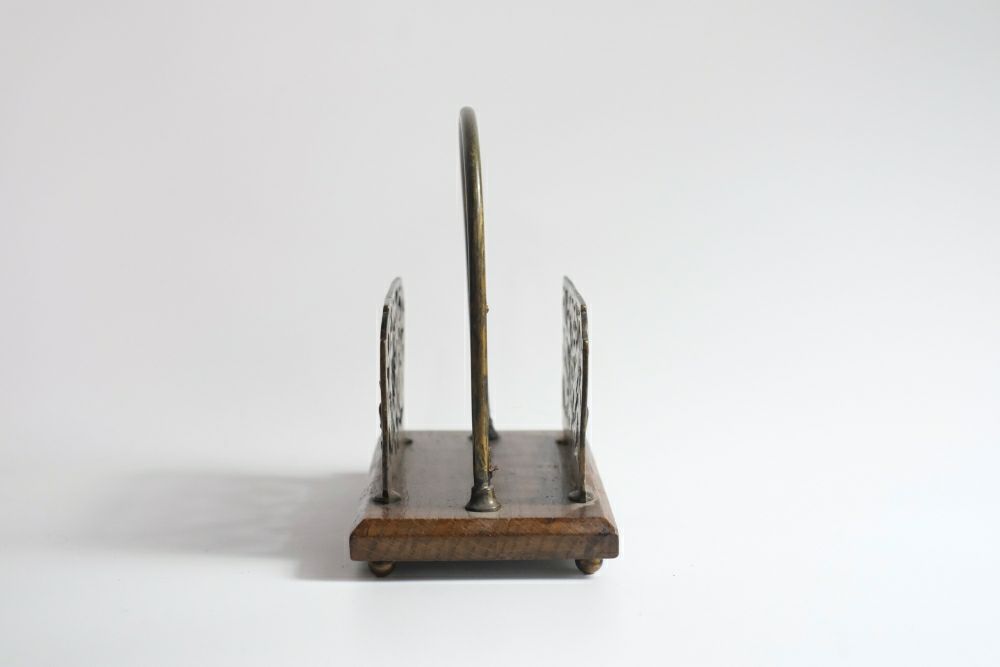 アンティーク レターラック ブラス ウッド ステーショナリー アンティーク雑貨5