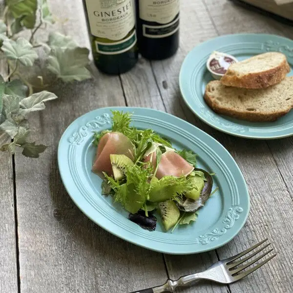 美濃焼 アカンサスオーバルプレート23cm おしゃれなカフェ風色合い綺麗なお皿 おしゃれな食器