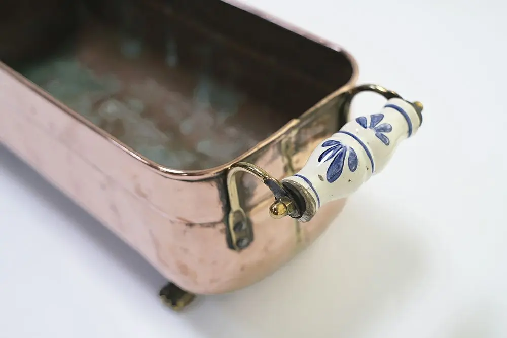 アンティーク コッパーキャッシュポット ライオン脚 真鍮 プランター 鉢3