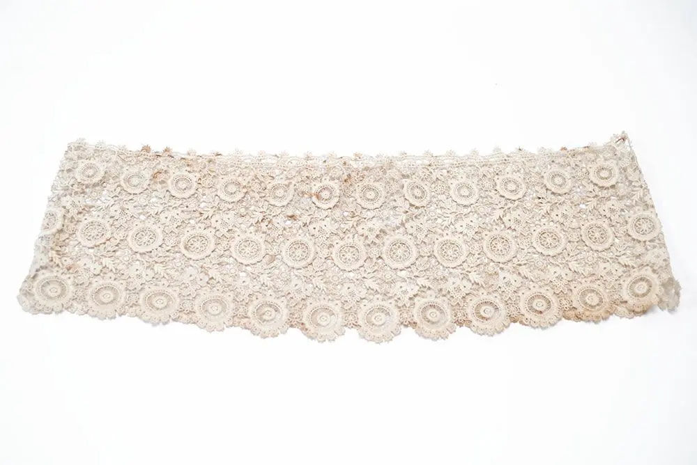 アンティーク エンブロイダリーレースB フランス 極細糸のチュールに繊細モチーフの草花刺繍 アンティーク雑貨3