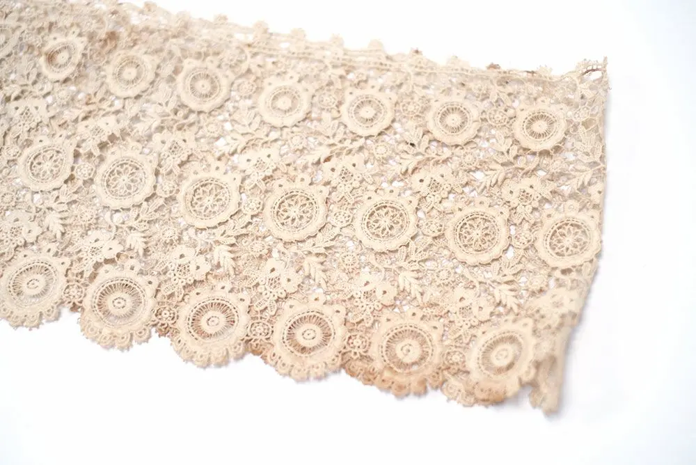 アンティーク エンブロイダリーレースB フランス 極細糸のチュールに繊細モチーフの草花刺繍 アンティーク雑貨1