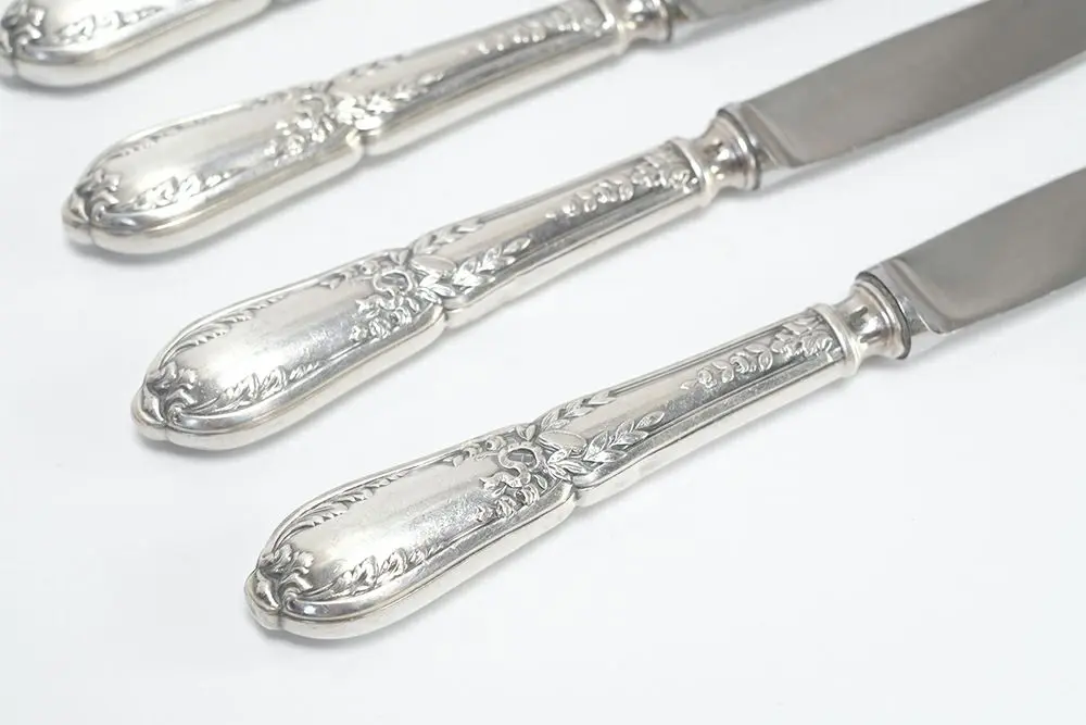 ヴィンテージ デザートナイフ クリストフル フランス 銀の輝きが美しいルイ16世スタイル2