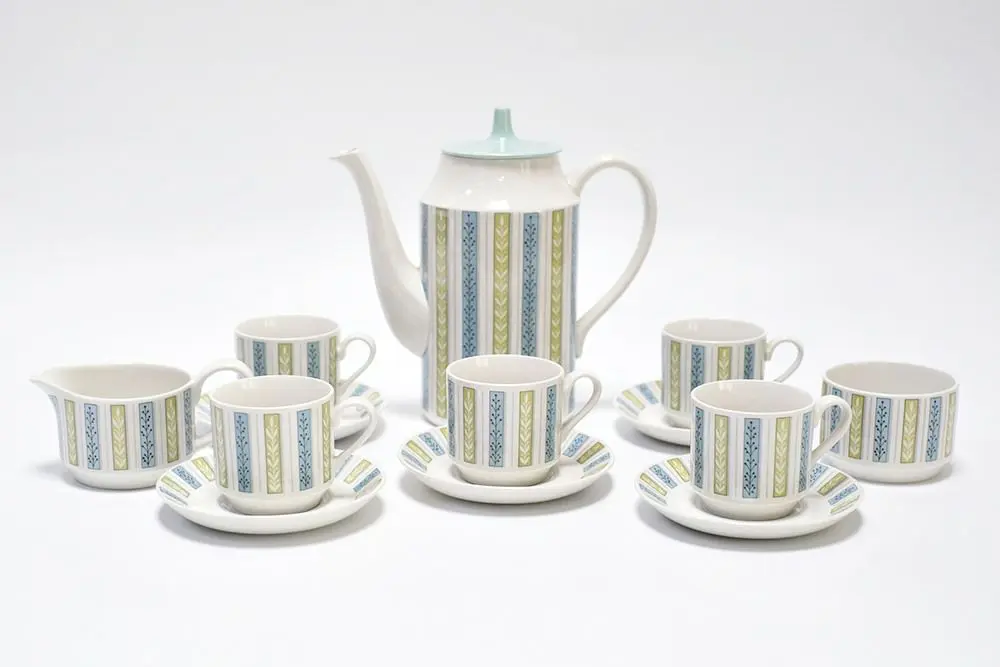 ヴィンテージ MIDWINTERコーヒーセット 爽やかな色合いのコーヒーカップ/アンティーク食器