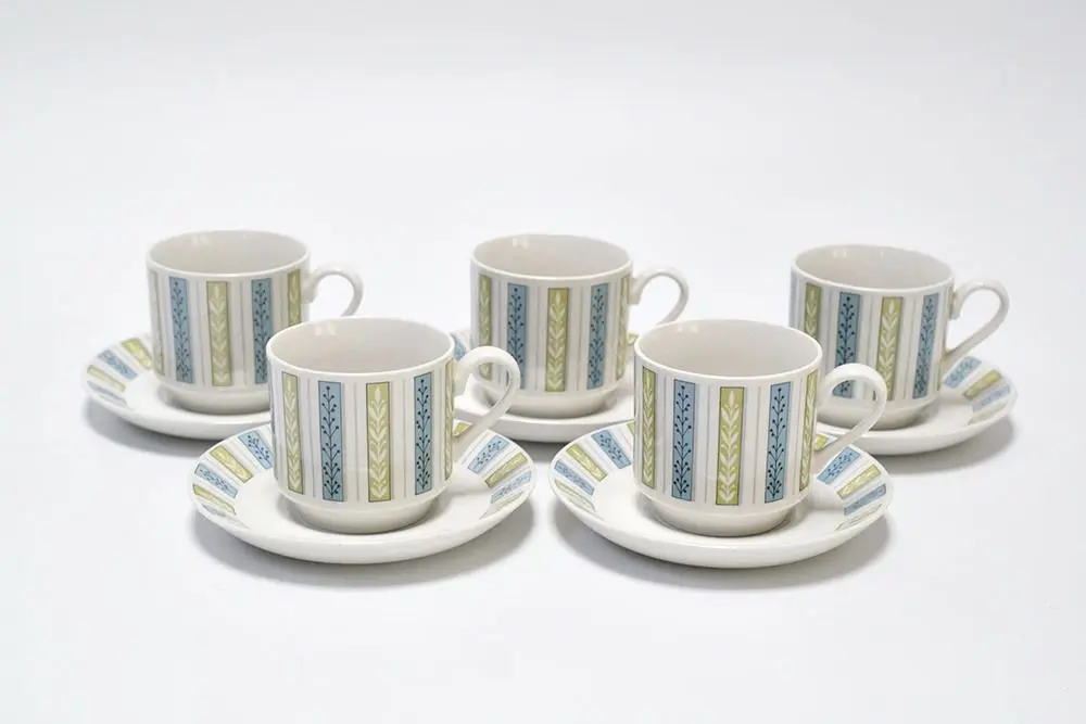 ヴィンテージ MIDWINTERコーヒーセット 爽やかな色合いのコーヒーカップ/アンティーク食器1