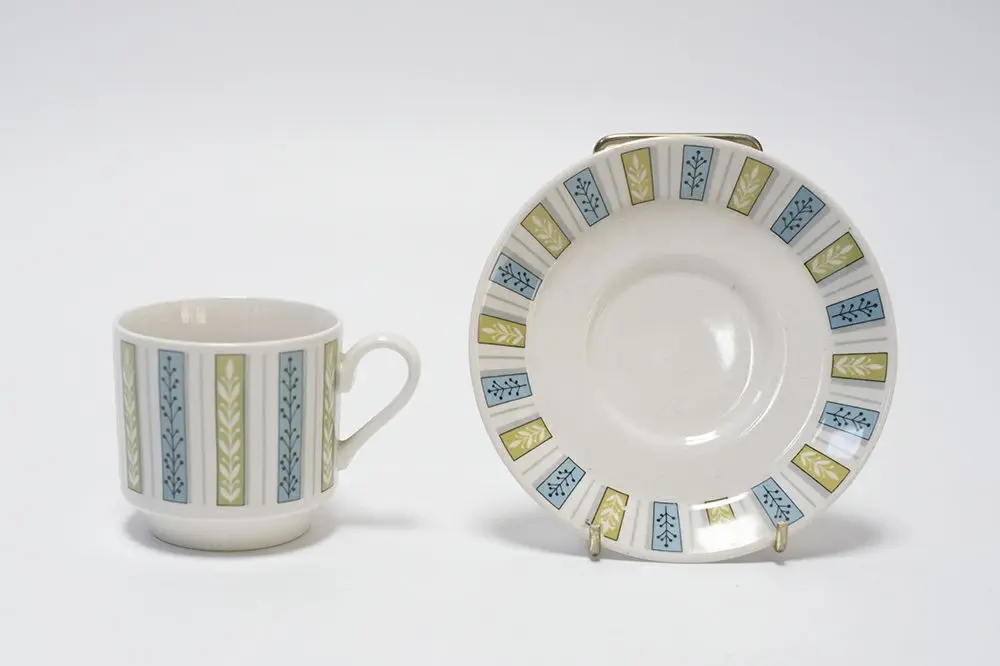 ヴィンテージ MIDWINTERコーヒーセット 爽やかな色合いのコーヒーカップ/アンティーク食器3