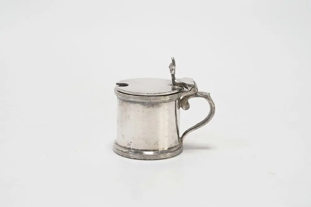 アンティーク マスタードポット スパイス入れ イギリス 蓋付 シルバープレート アンティーク雑貨