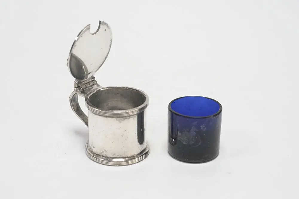 アンティーク マスタードポット スパイス入れ イギリス 蓋付 シルバープレート アンティーク雑貨3