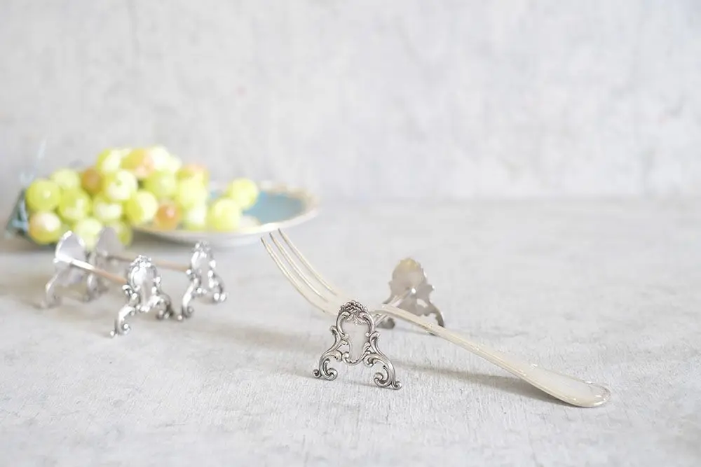 アンティークカトラリーレスト フランス エレガントなシルバープレート アンティーク雑貨