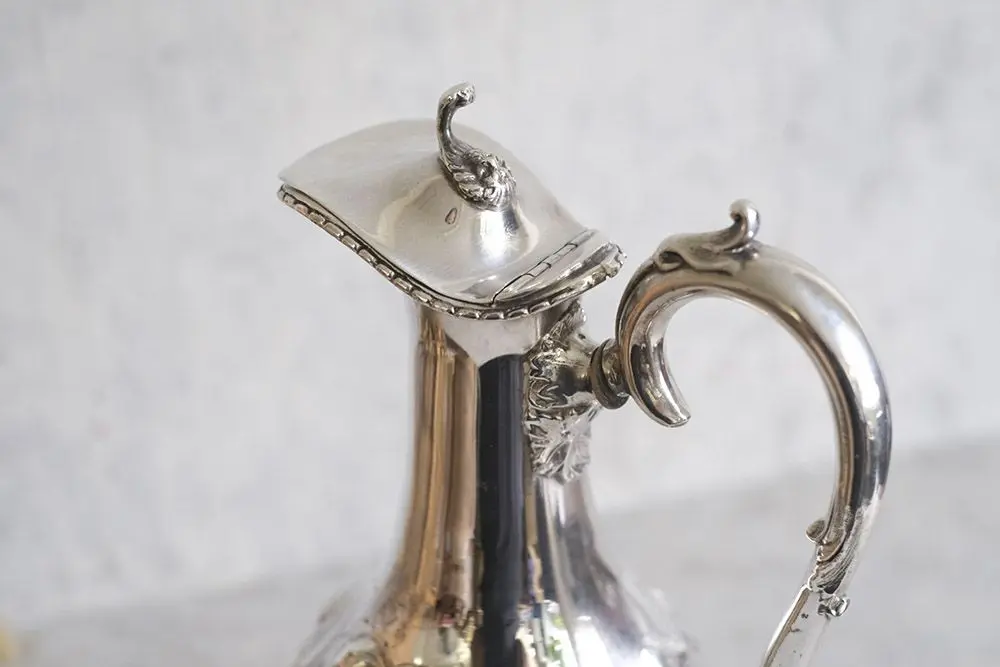 アンティークホットウォーターポット イギリス シルバープレート 獅子のフィニアル5