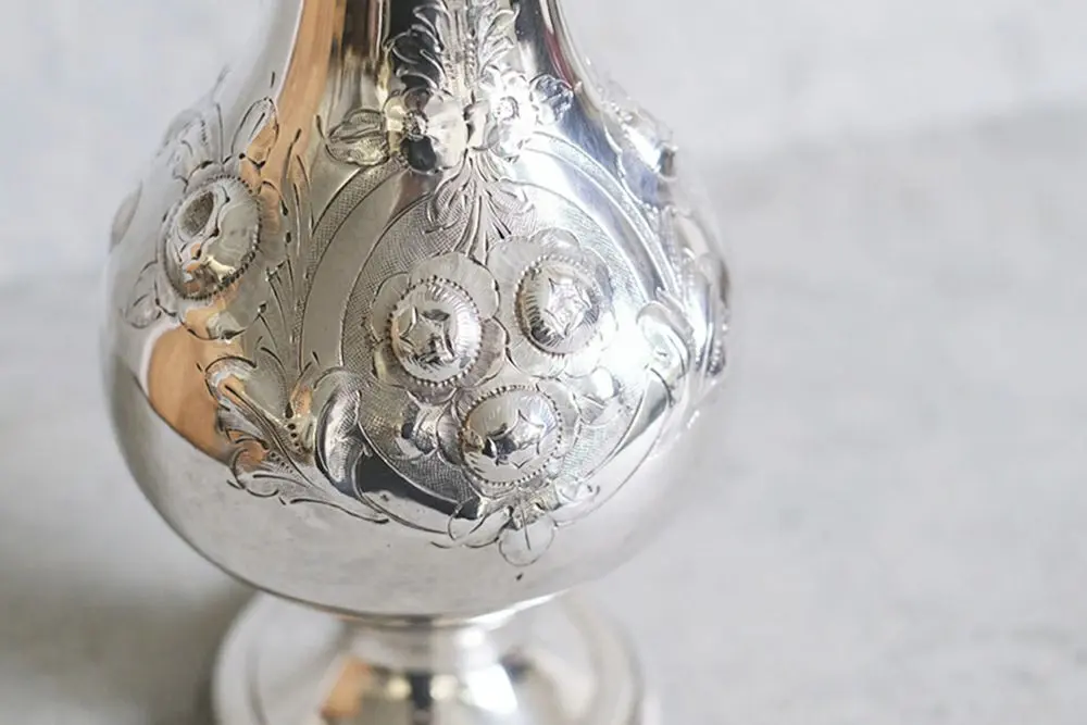 アンティークホットウォーターポット イギリス シルバープレート 獅子のフィニアル1