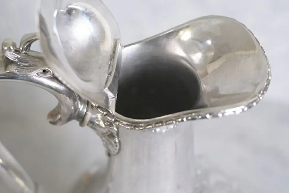 アンティークホットウォーターポット イギリス シルバープレート 獅子のフィニアル2