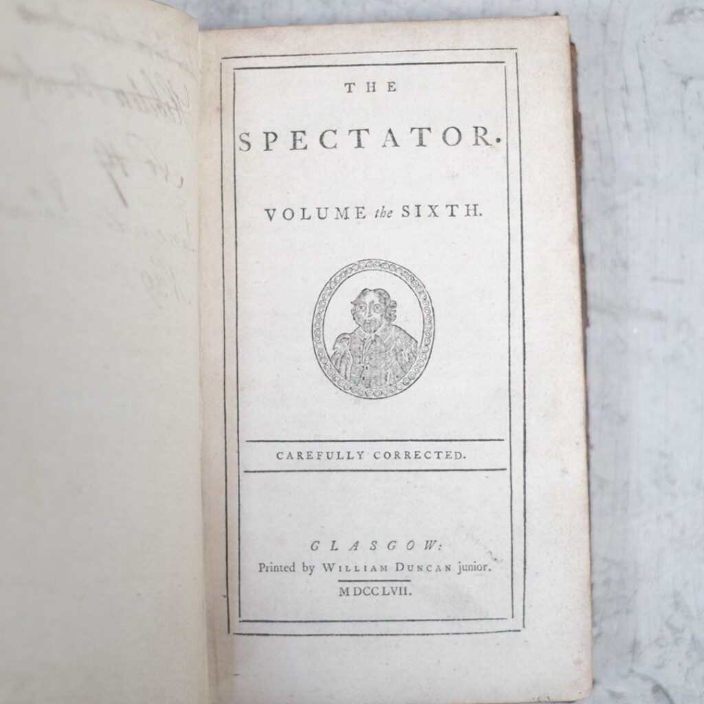 アンティークブック　1757年にグラスゴーで作られた歴史ある革製の本4