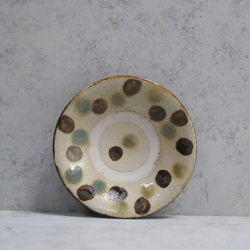やちむん 沖縄 松田共司 点打ち 読谷村北窯 一点物 ６寸皿5