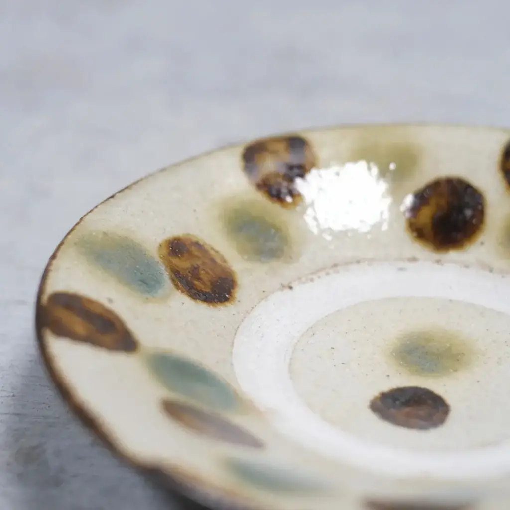 やちむん 沖縄 松田共司 点打ち 読谷村北窯 一点物 ６寸皿2
