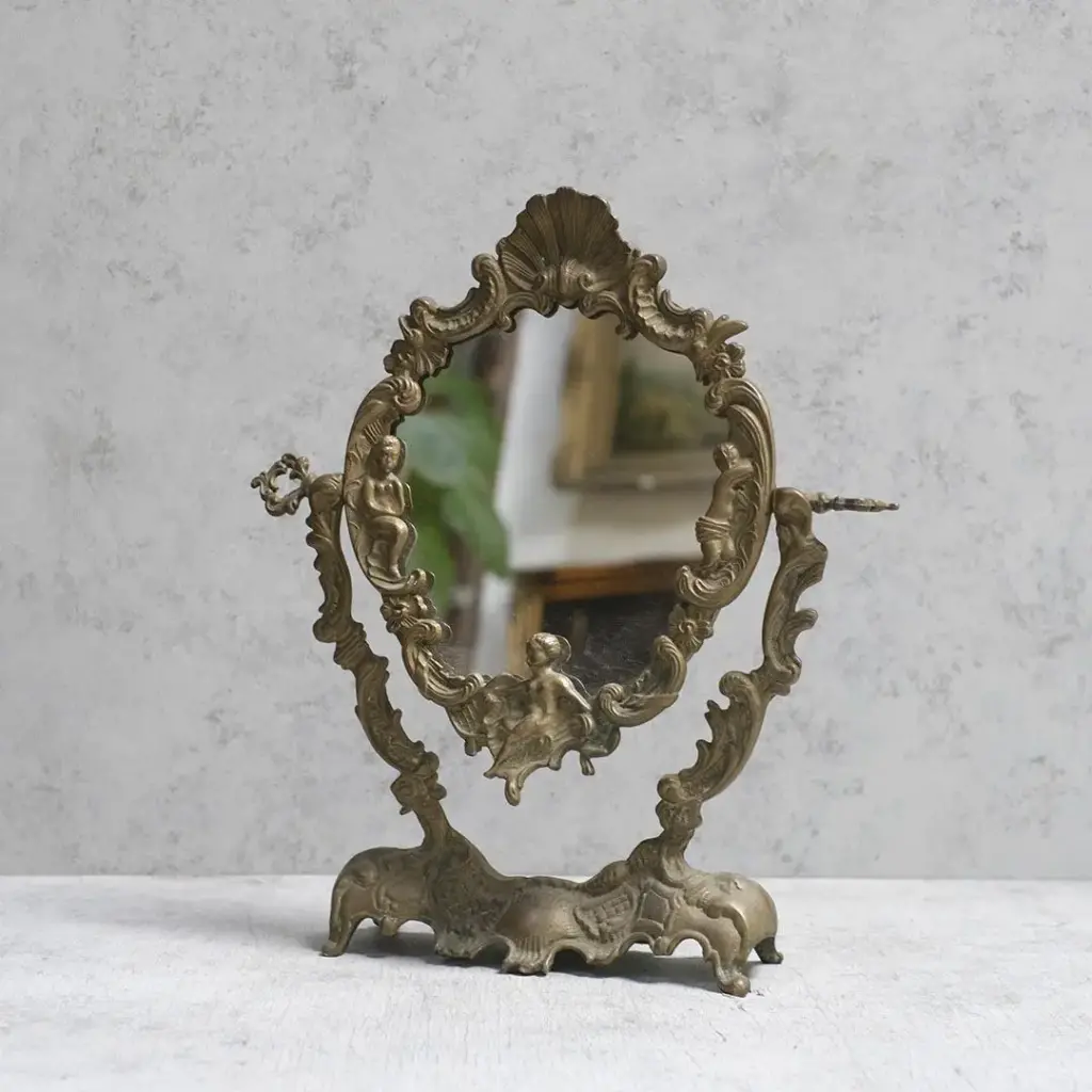 アンティーク ブラス卓上ミラー フランス 鏡/アンティーク雑貨3